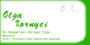 olga kornyei business card